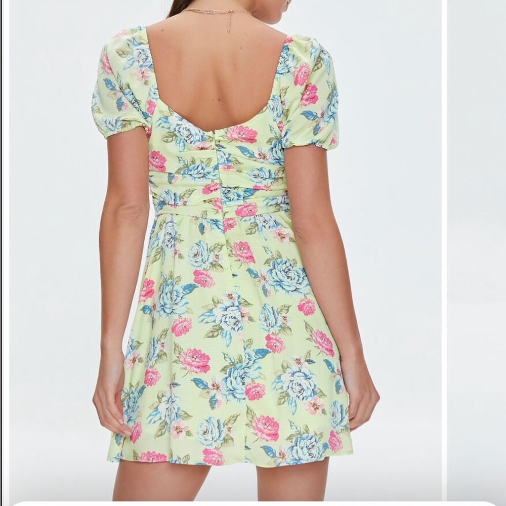 Floral print mini dress - Picture 3 of 5